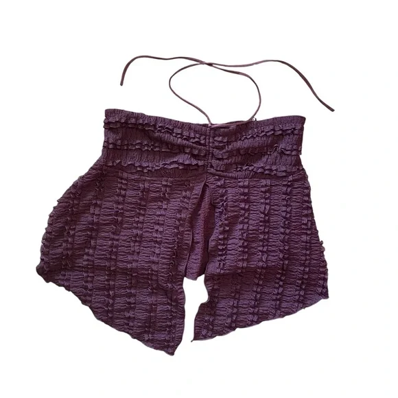 Urban Outfitters Dark Purple Eloise Convertible Tie Split-Front Tube Top Medium - Picture 2 of 5